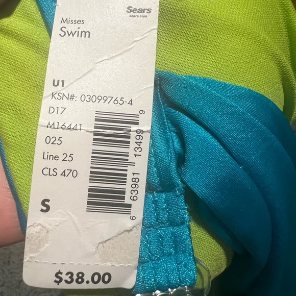 Apostrophe blue bikini top Misses size small - Picture 4 of 6